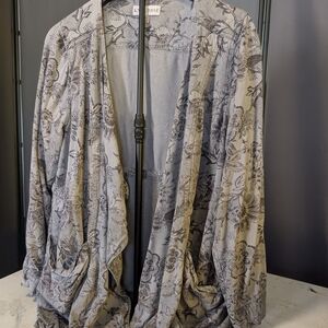 Knox Rose Floral Gray Cardigan